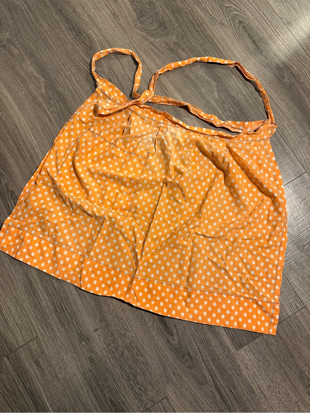 Vintage Style Orange Polka Dot Apron